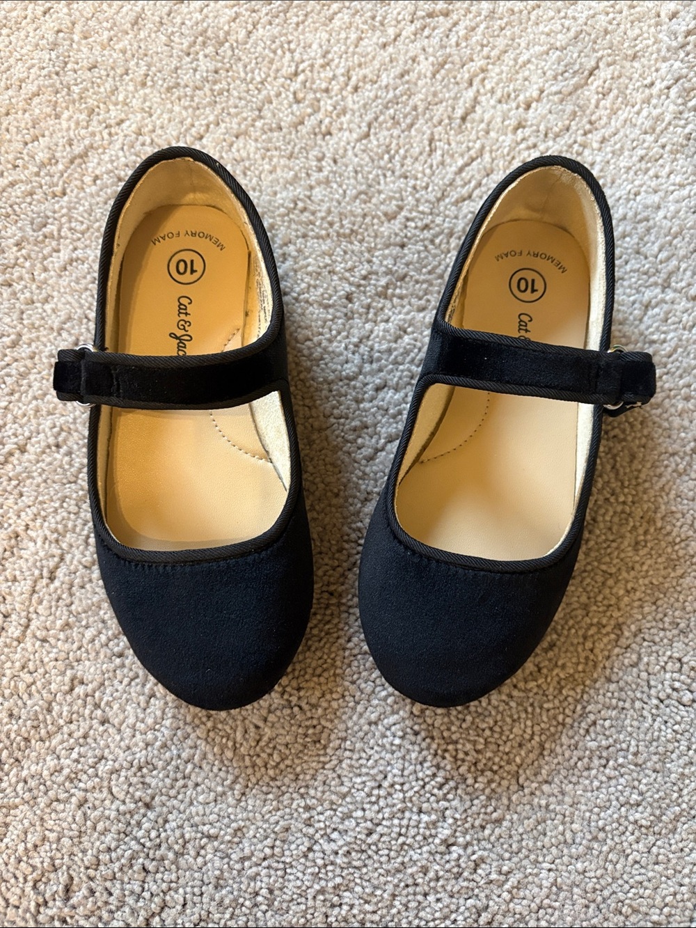 Cat & Jack Black velvet, Mary Jane, Velcro Strap Kids Dress Shoes